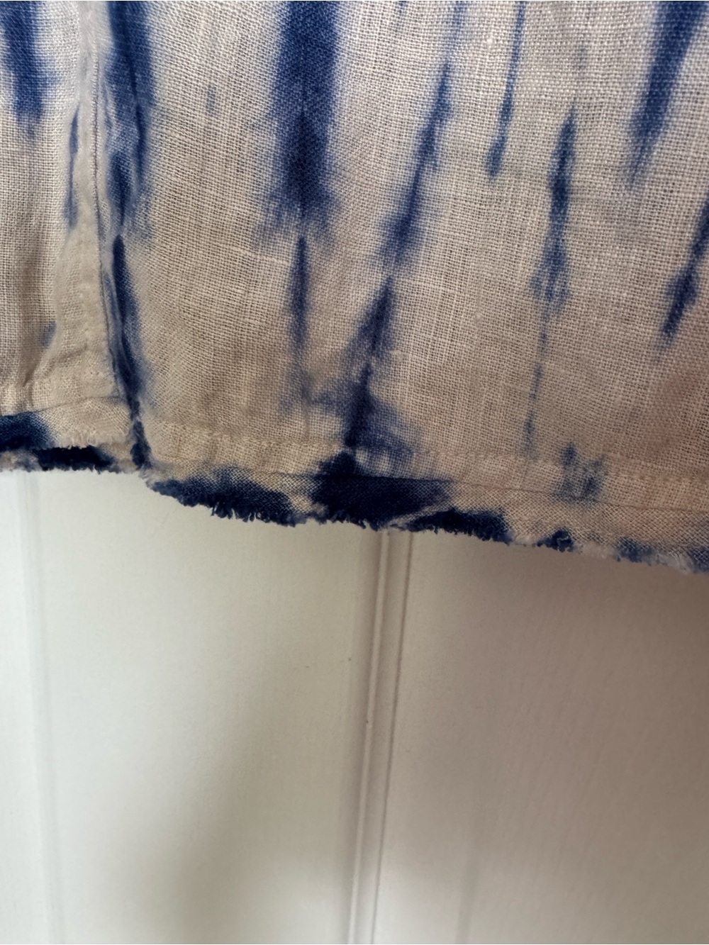Blue Hand-Dyed Tie Dye Shibori Linen Maxi Dress - Sleeveless - Picture 11 of 11